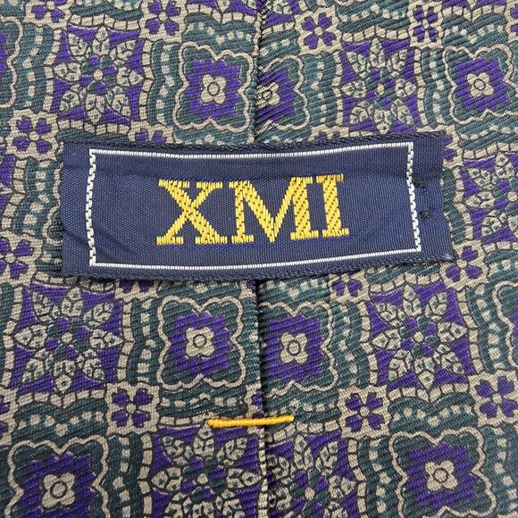 Mens Necktie Xmi Designer Tie 100% Silk Handmade Size 57 By 3.5 Inches Vintage - Picture 4 of 7